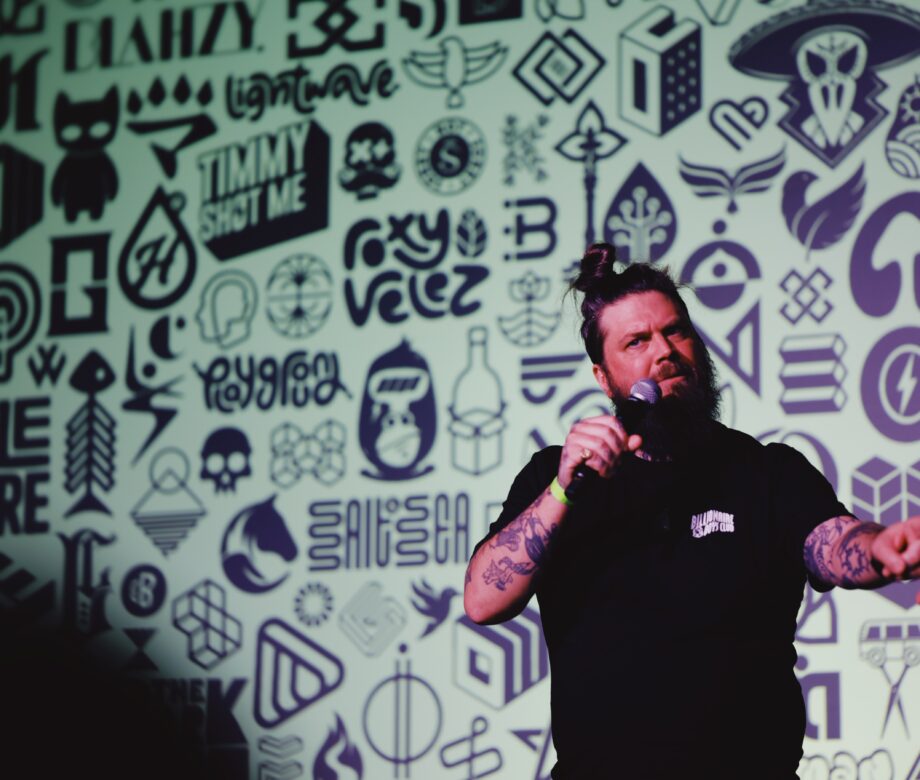 James Martin speaking at an event.
